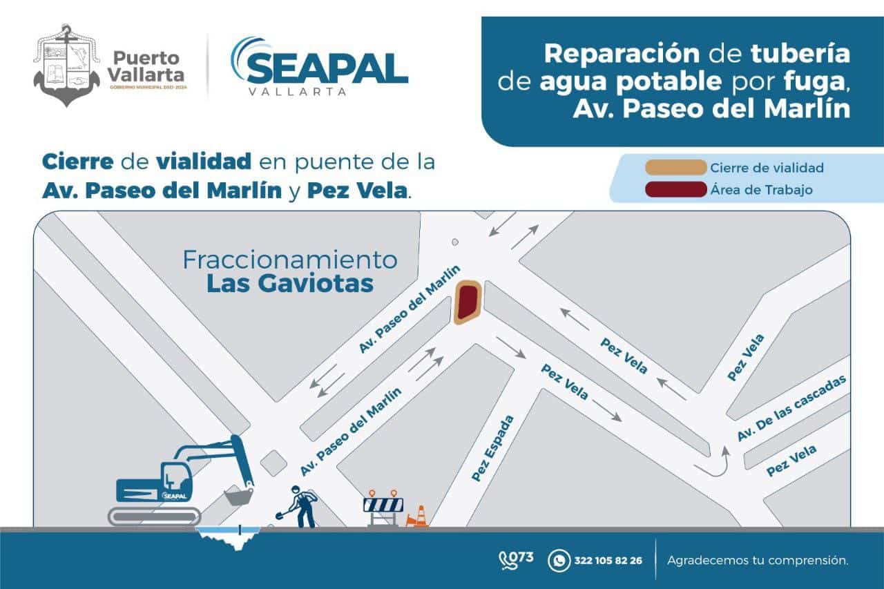 Trabajará SEAPAL en puente vehicular de Paseo del Marlín 1 COMUNICADO 1447 1