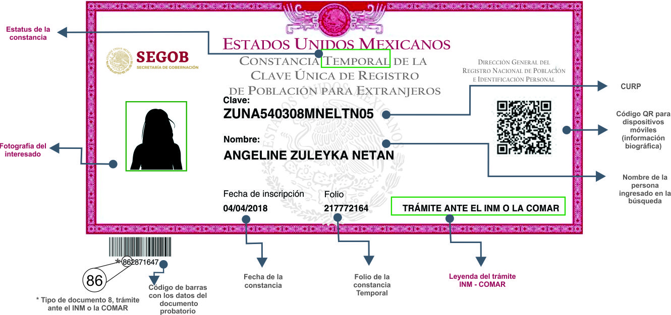 Constancia Temporal de CURP