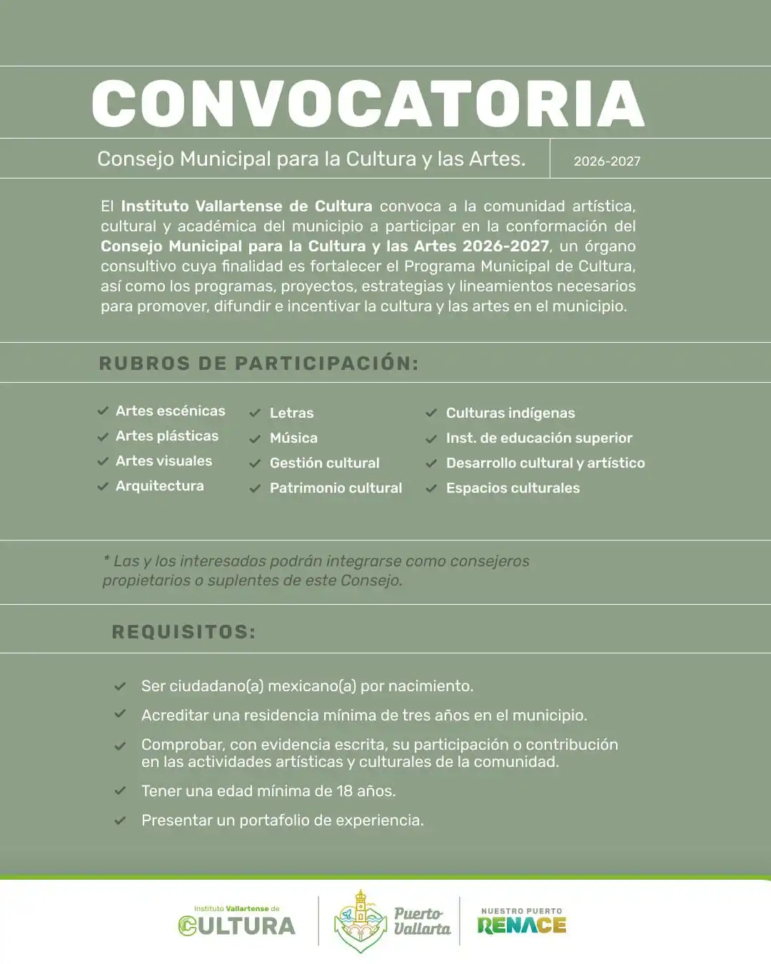 Puerto Vallarta abre convocatoria para integrar el Consejo Municipal de Cultura 2026–2027 1 WhatsApp Image 2025 07 01 at 13.33.24