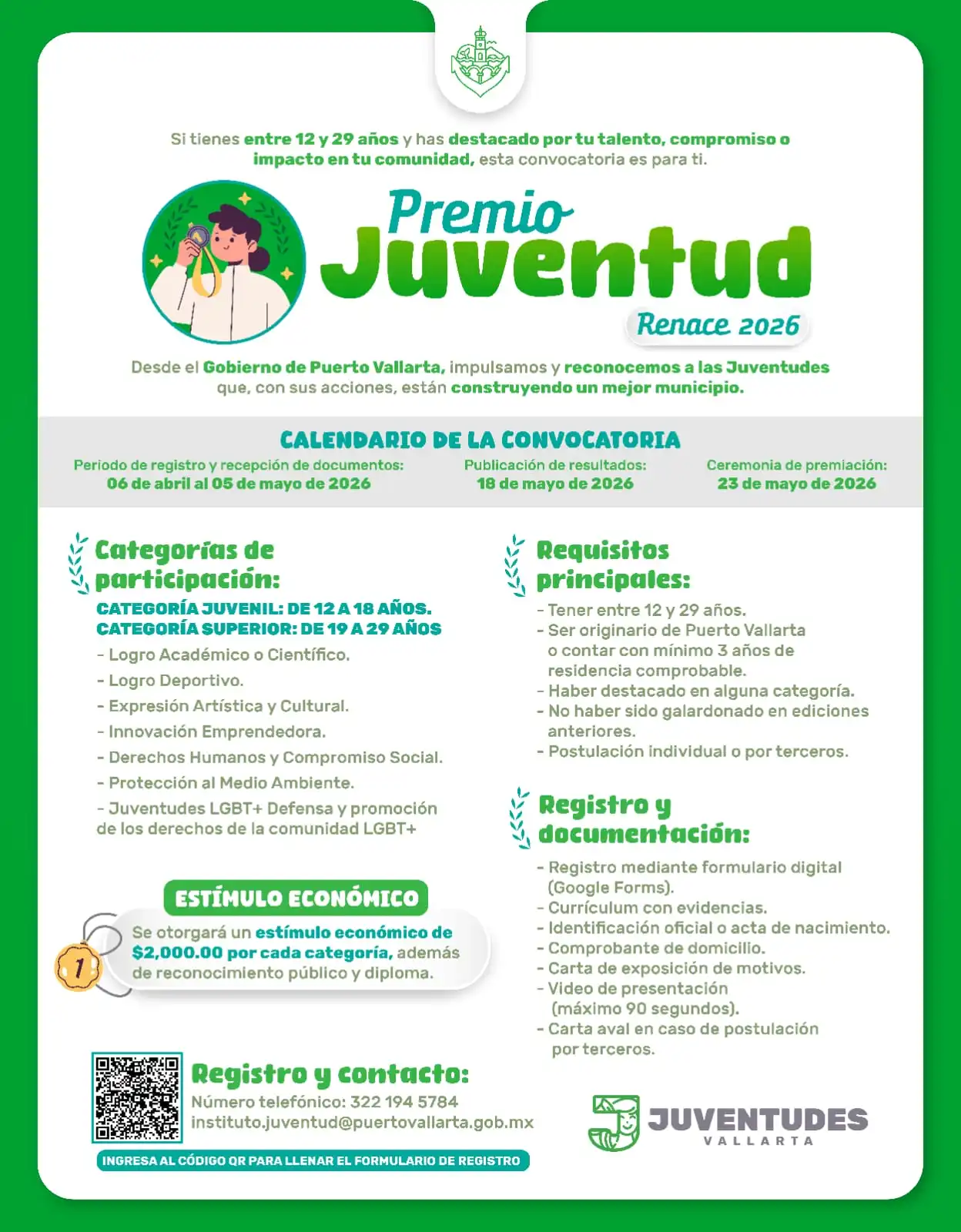 Abren convocatoria del “Premio Juventud Renace 2026” en Puerto Vallarta 1 WhatsApp Image 2026 04 09 at 14.05.09